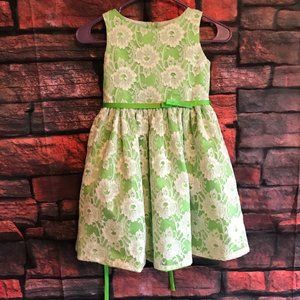 Sweet Kids Green Floral Dress